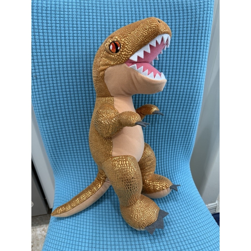 BABW Build-A-Bear Gold Shiny Metallic Tyrannosaurus Rex T-Rex Plush Dinosaur